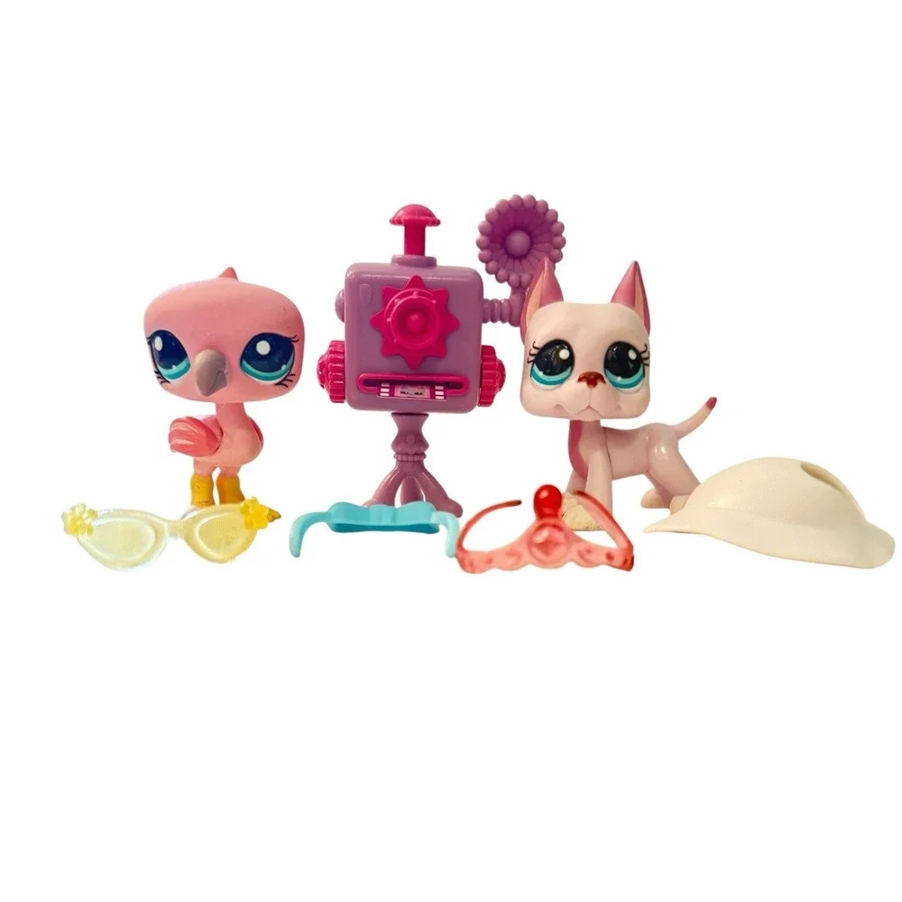 LPS GEN2 Stylin Pets Runway Partial Set #1022 Dog #1024 Flamingo & Accessories